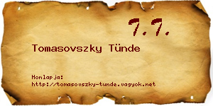 Tomasovszky Tünde névjegykártya